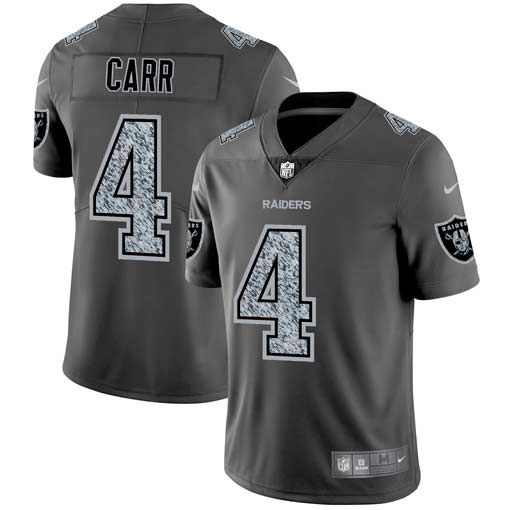 Men Oakland Raiders #4 Carr Nike Teams Gray Fashion Static Limited NFL Jerseys->oakland raiders->NFL Jersey